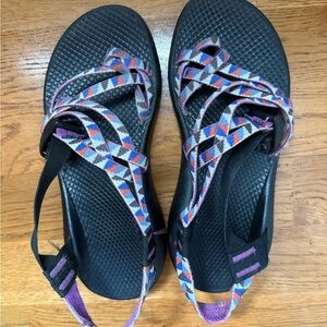 Chaco Black and Purple Adventure Sandals